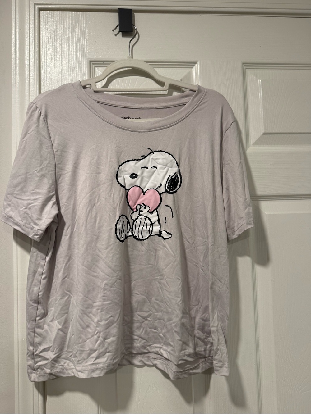 munki munki Lavender Snoopy Heart Short Sleeve Pajama Top